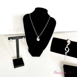 Designer hand made jewelry set Pearl & stone neckless, bracelet, earrings-3piece
